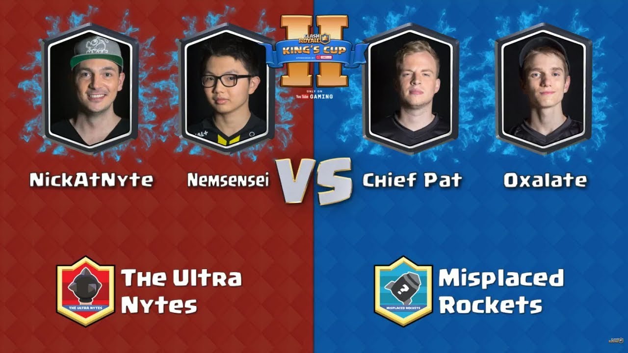 Chief Pat + Oxalate Vs Nickatnyte + Nemsensei | Clash Royale King’s Cup 2017 - Day 1