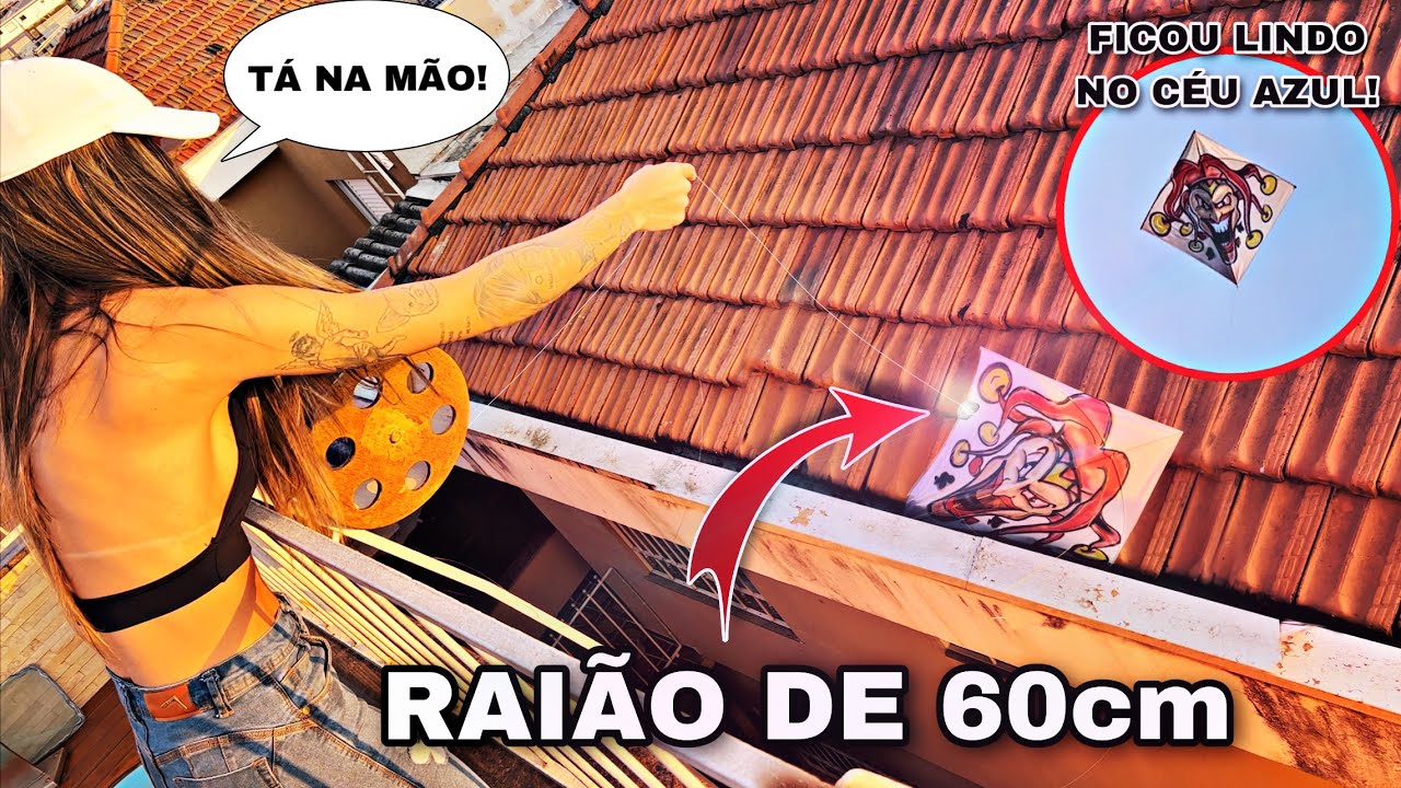 Resgatei a Pipa Avoada (Rai&atilde;o do Palha&ccedil;o) que Caiu no Telhado e Subi do Alto da Laje pra Tirar R&eacute;lo!