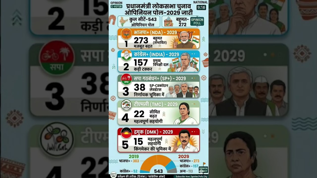 🔥Shocking Survey! 2029 Lok Sabha Election: Who Wins? 🇮🇳 #Elections2029 #PMModi #rahulgandhi #bjp