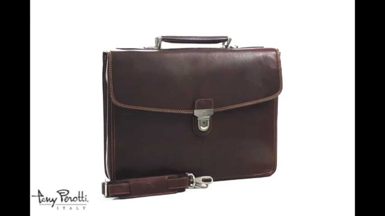 Venezia Single Compartment Document Briefcase in Brown Item Number PG084105BN