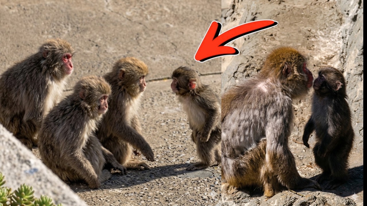 Панч воображает себя альфа-самцом, подражая взрослым макакам.