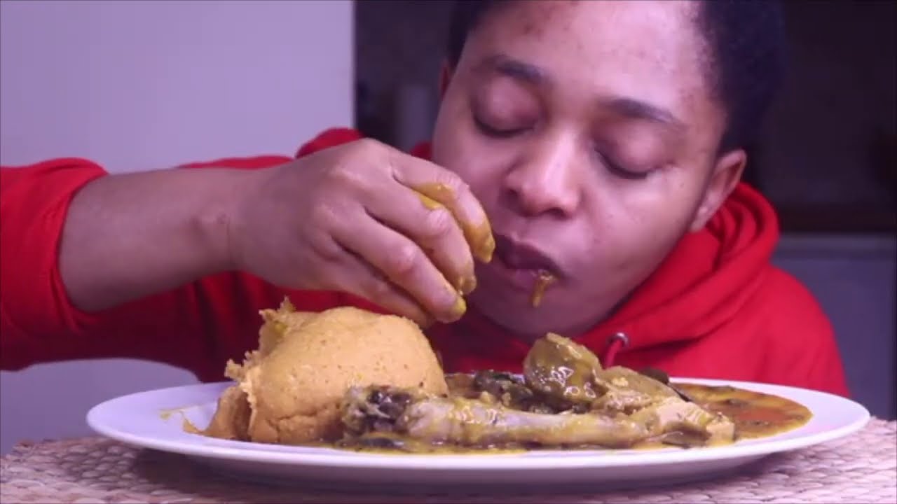 Mukbangers consuming fufu