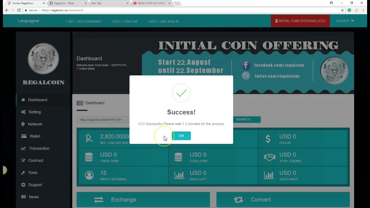 REGAL COIN BASICS   HOW TO BUY REGAL COIN AFTER ACTIVATION