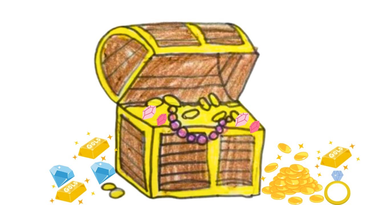 HOW TO DRAW TREASURE BOX! TREASURE BOX ART FOR BEGINNERS!  HOW TO DRAW TREASURE CHEST EASY!