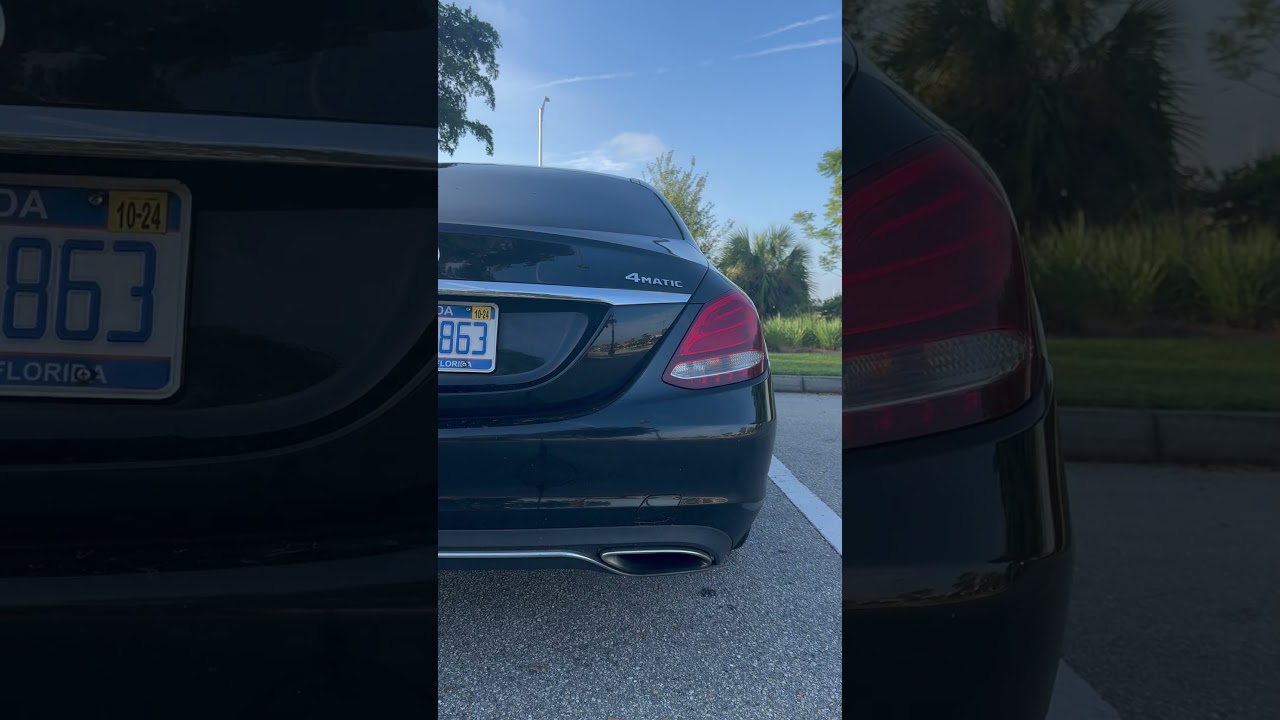 2017 Mercedes C300 4Matic Resonator and Muffler Delete. (Before and After) car ig: @w205_eg