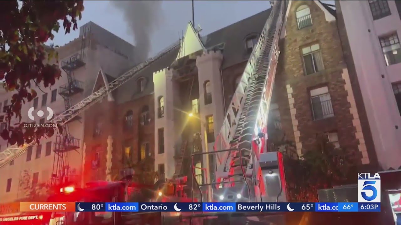 Families displaced after fire burns through apartment building in L.A.'s Koreatown