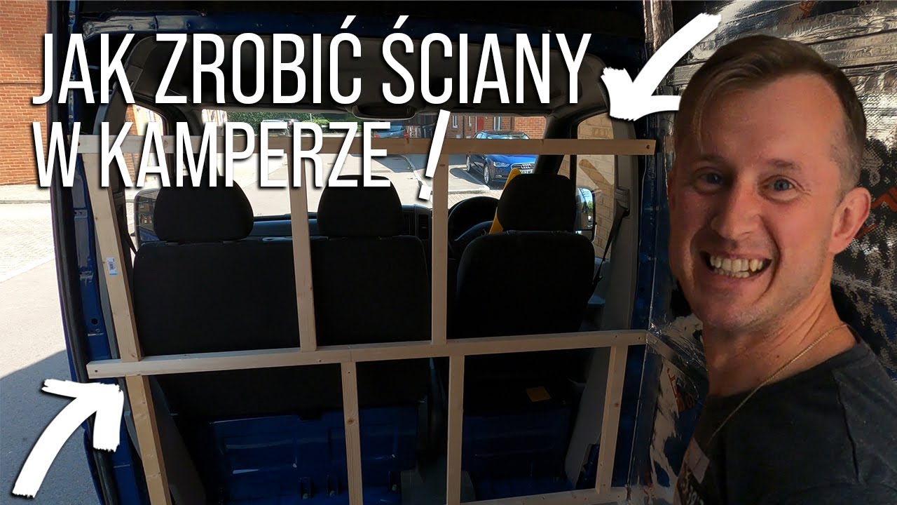 Ściana grodziowa w kamperze, jak dobrze dociąć łuki, wykończenie drzwi Budowa kampera #11