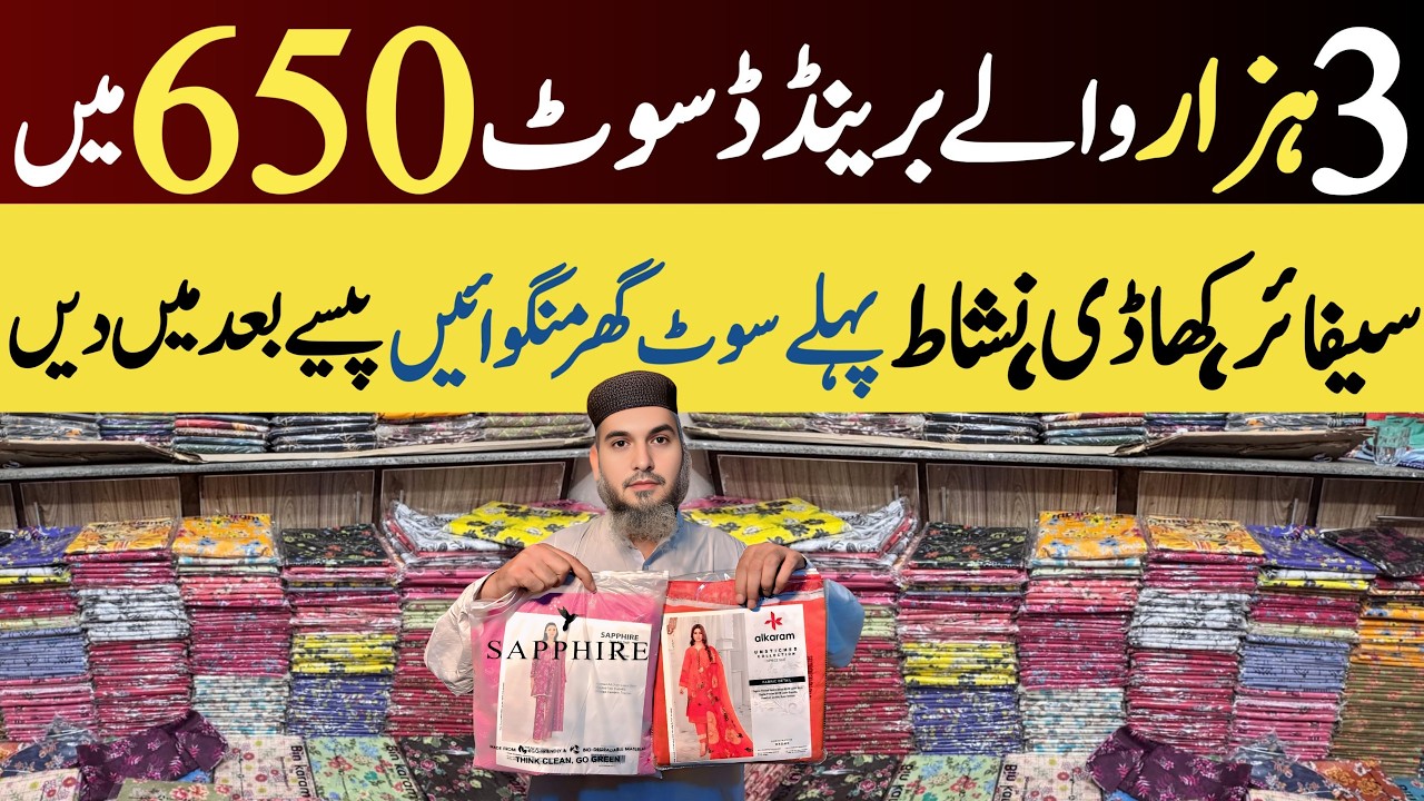 Ladies Lawn Branded Suit Just in Rs.650  | Ladies Branded Suit Wholesale Market in Lahore