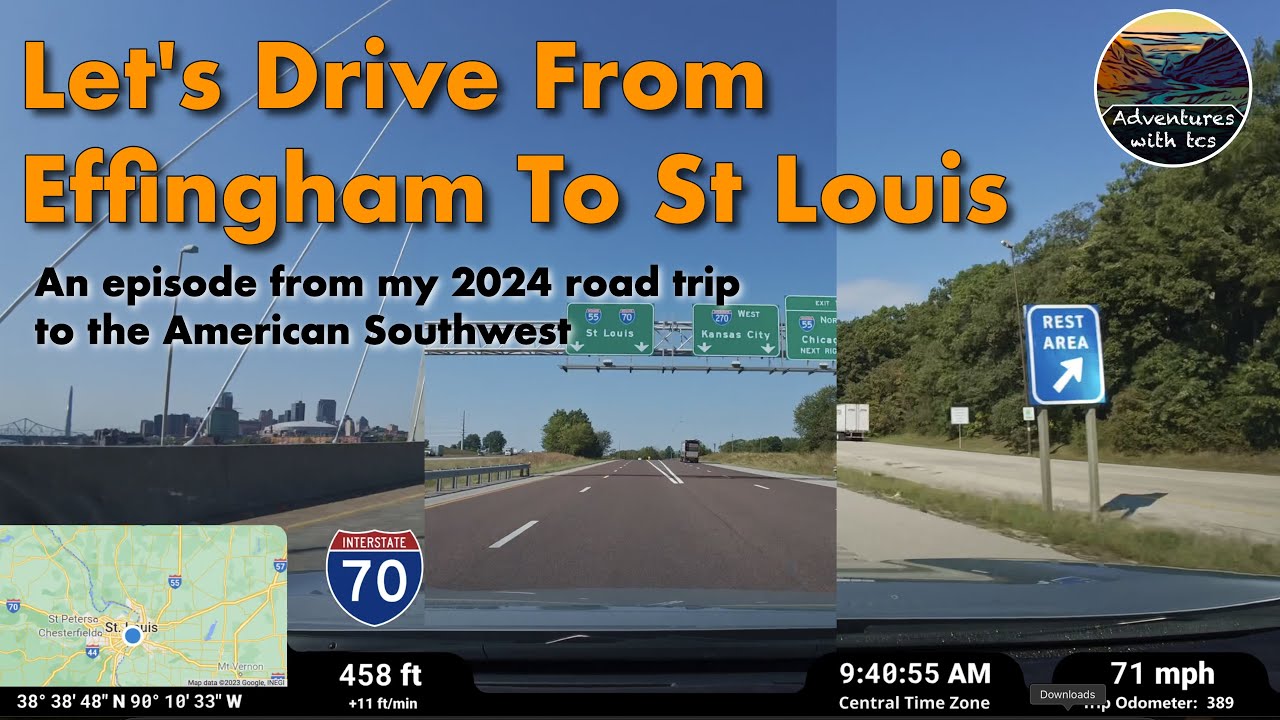 Давайте поедем в Сент-Луис по I-70 из Эффингема, штат Иллинойс