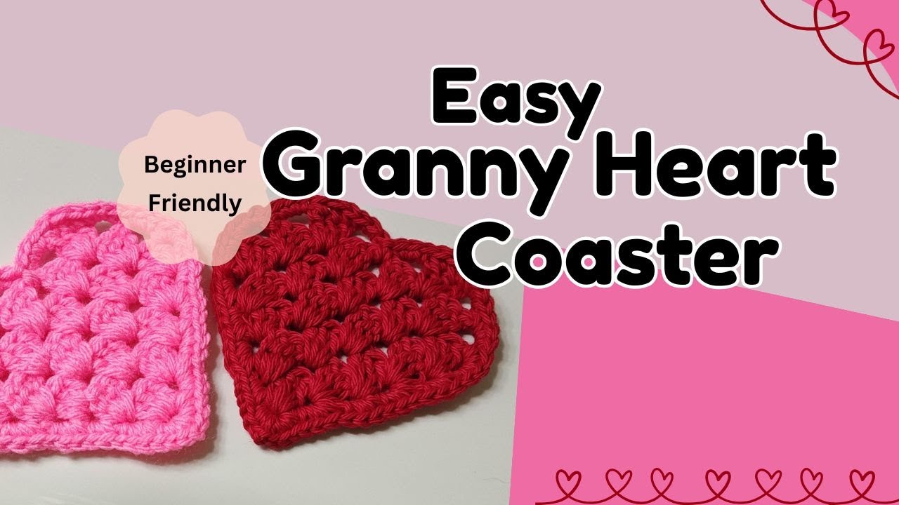 Crochet Granny Heart- as Coasters for Valentines!