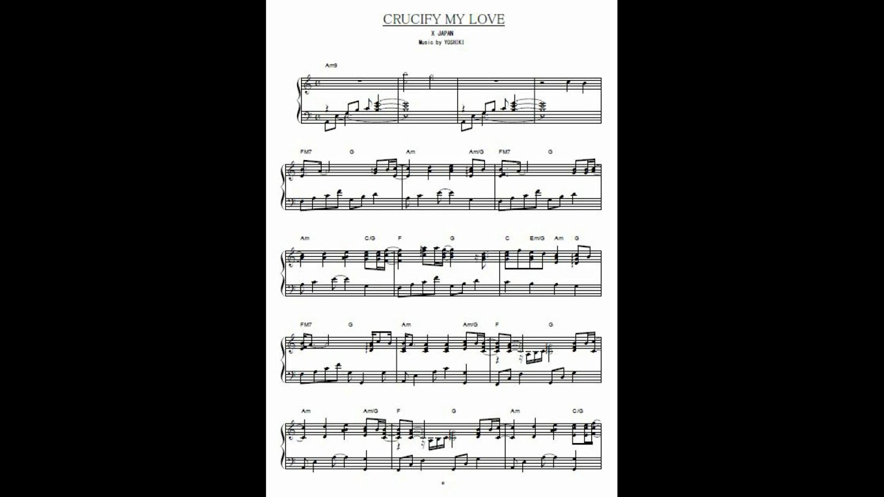 Crucify My Love / X JAPAN ピアノソロ譜