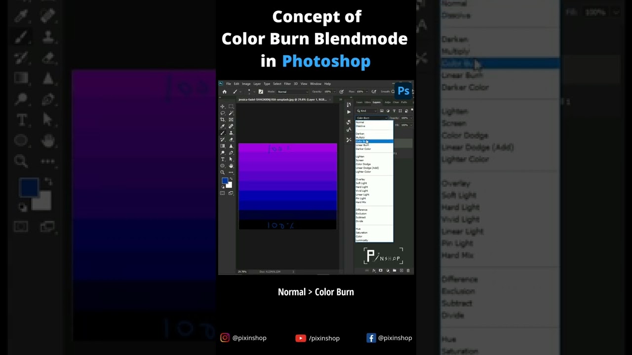 Concept of Color Burn Blend Mode in photoshop 🔵 