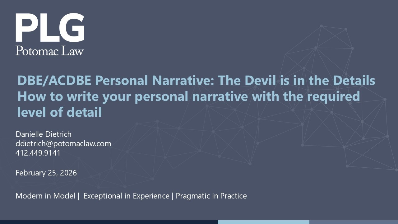 Personal Narratives: the Devil is in the Details! What's enough detail for DBE recertification?