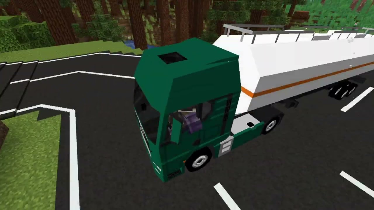 Minecraft Überlebensserver Heute Fahren wir LKW MAN mit Hänger durch die Stadt 40 Tonner