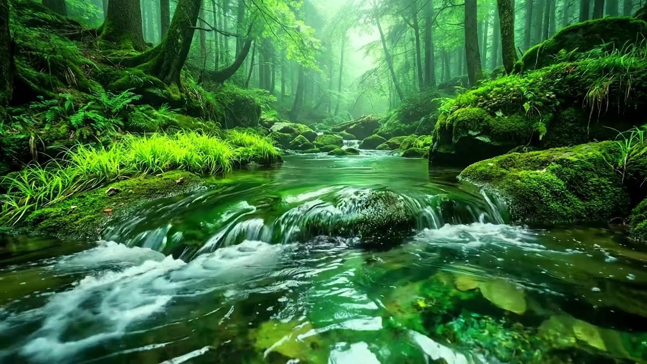 Calming Forest Streams and Chirping Birds, Ten Hours of White Noise for Relaxation and Sleep