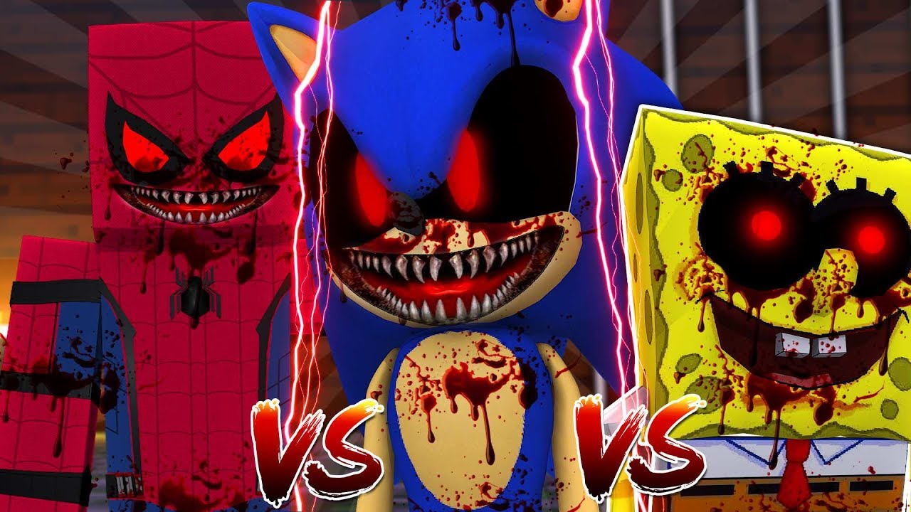 Minecraft.EXE - EVIL.EXE THREATEN TO KILL ONE ANOTHER - SPONGEBOB.EXE Vs SPIDERMAN.EXE Vs SONIC.EXE