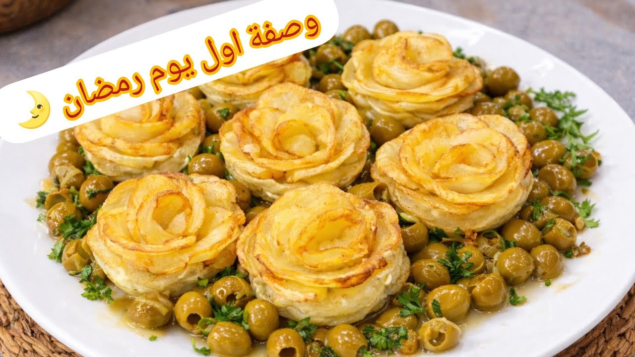 وصفة اول يوم رمضان 🌛 طاجين الورود غير بنصف صدر جاج حضريه 🤩 طبق عائلي اقتصادي 💯 وبزاف بنين.
