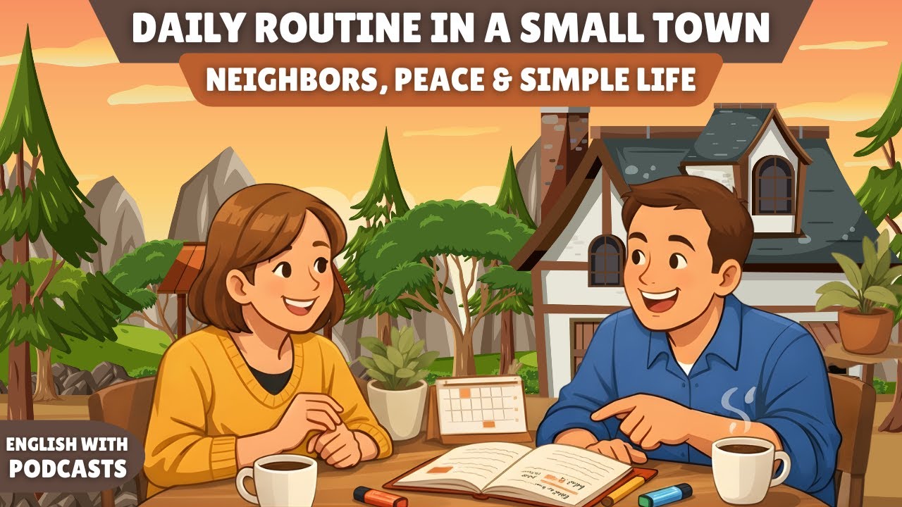 Talk About Your Daily Routine in a Small Town | A1 English | Easy Conversation | Listening Practice