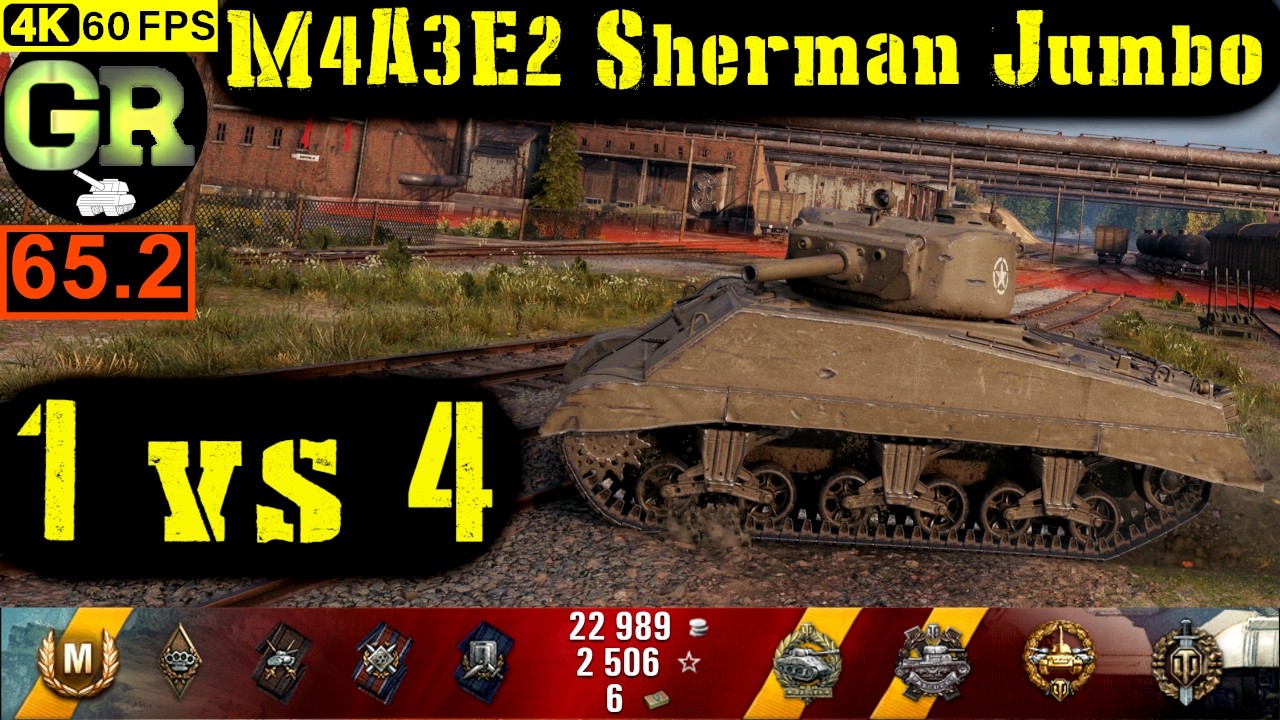 65_World of Tanks M4A3E2 Sherman Jumbo WoT Replay - 8 Kills 1.9K DMG(Patch 1.4.0)