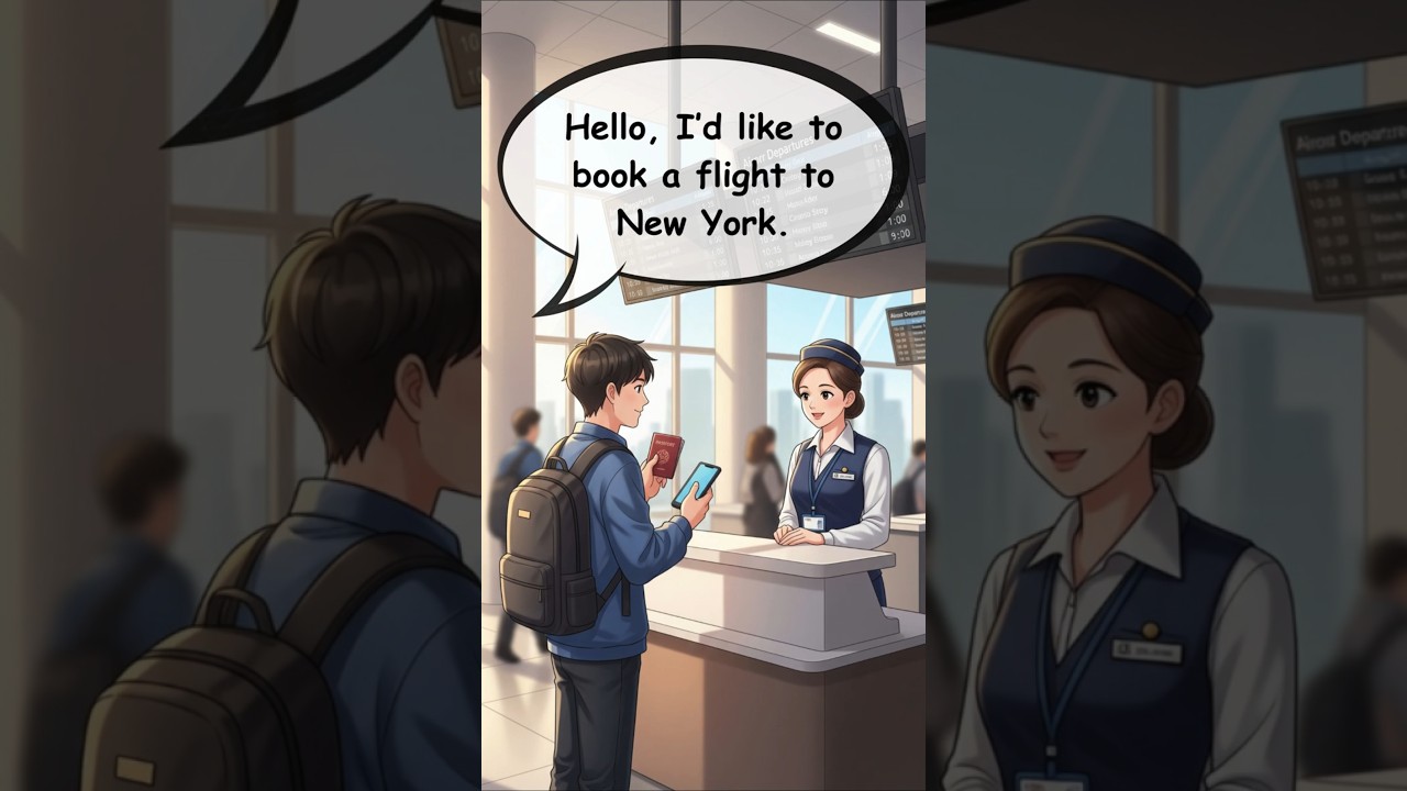 🎫 Buying a Plane Ticket at the Airport &ndash; Simple English Conversation Practice for Travelers