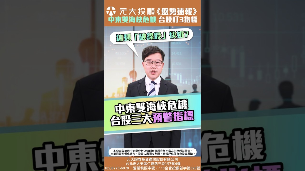 《20260330盤勢速報》- 中東雙海峽封鎖危機 台股重挫594點 緊盯三大預警指標! 檢視持股：這類「破線股」快逃?