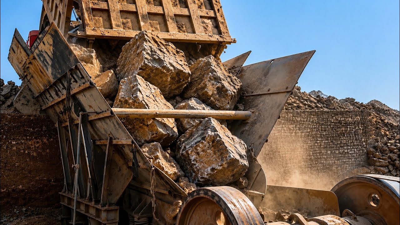 BIG ROCK 🪨 Crusher Machine - FULL Powerfull Process A Giant in Action-Big Rock Crushing 