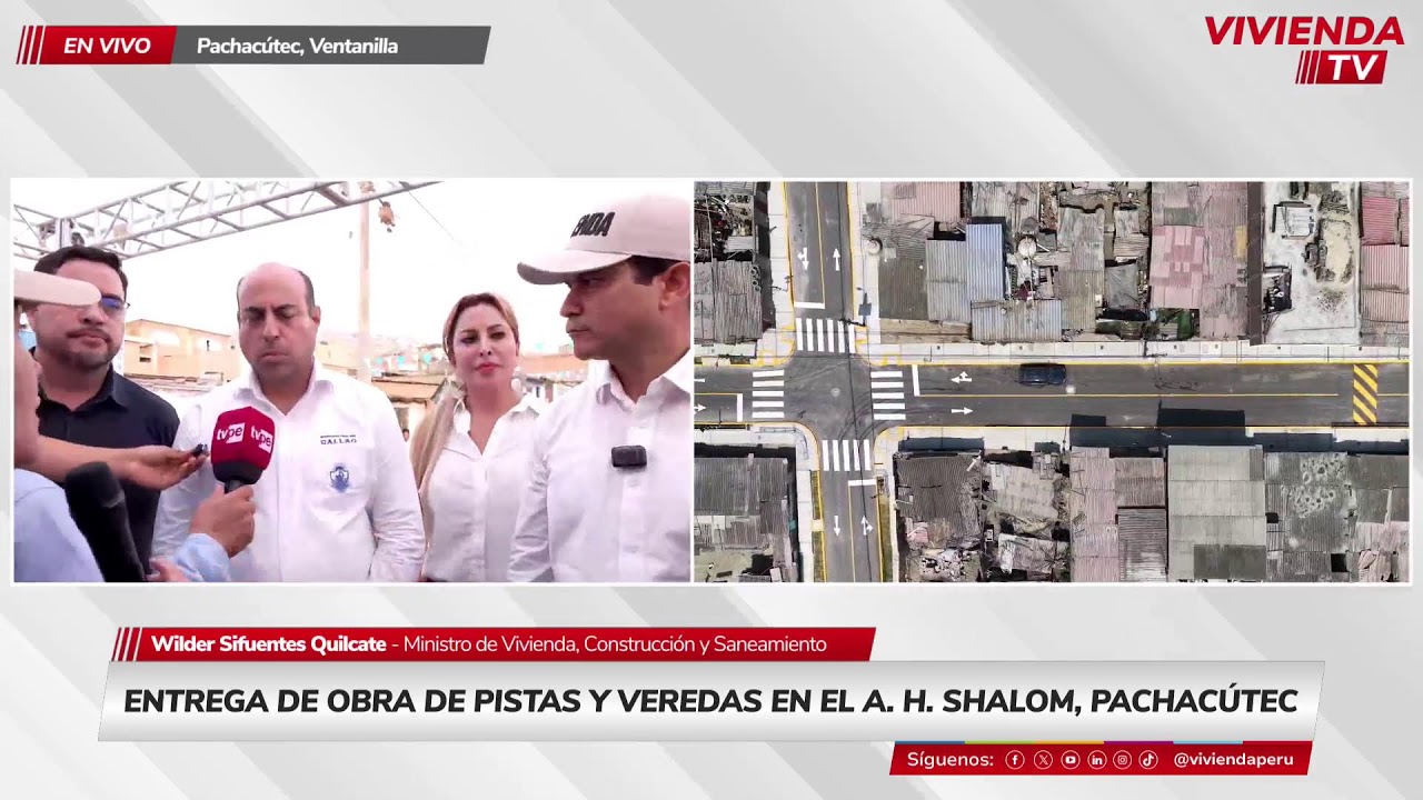 ENTREGA DE OBRA DE PISTAS Y VEREDAS EN EL A. H. SHALOM, PACHACÚTEC