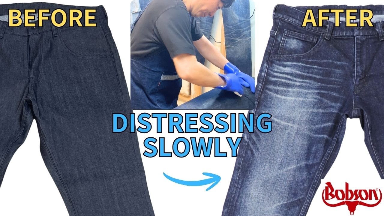 Denim Distressing Slowly  【JAPANESE JEANS FACTORY BOBSON】ジーンズの加工プロセスのご紹介