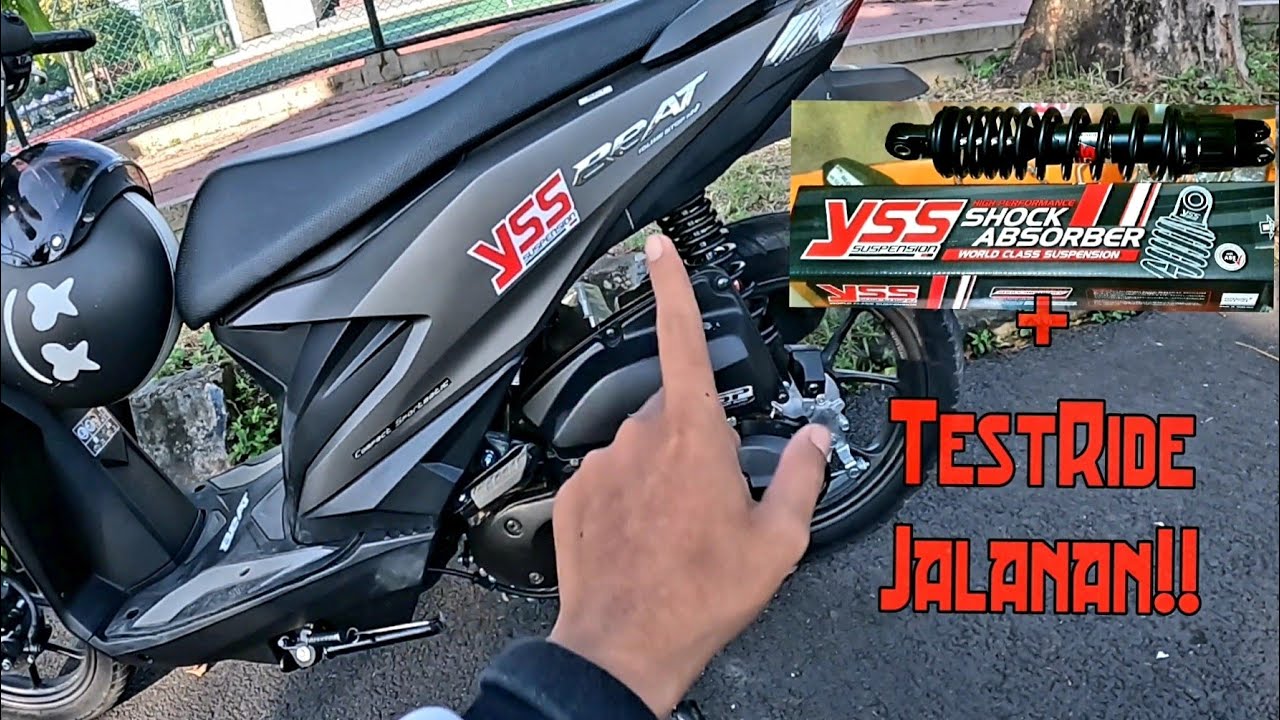 Ganti Shock Belakang Honda BeAT !! YSS Pro Plus Hitam 300mm Untuk BeAT Deluxe Brown 2022 !