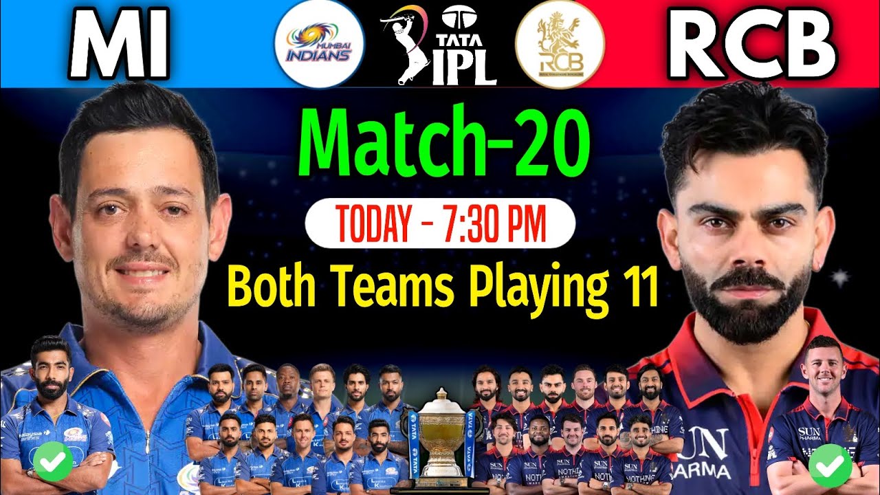 IPL 2026 | Match 20 | Mumbai vs Bangalore (Details & Playing 11) | MI vs RCB Playing 11 IPL 2026