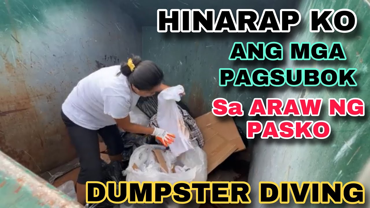 Dumpster diving Swerte ang Araw ng Pasko dami kong nakuhang Grasya | Inday Roning