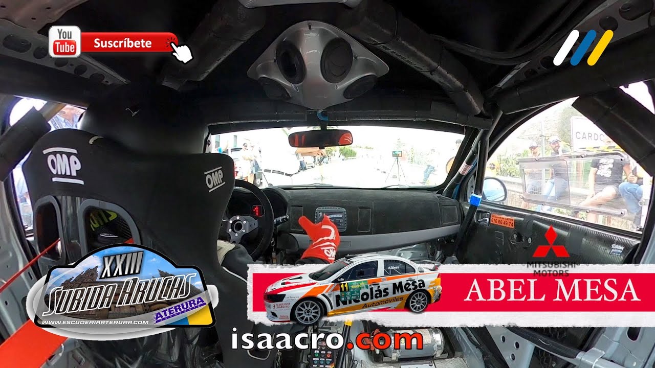 Abel Mesa con Mitsubishi Lancer EVO X en la XXIII Subida Arucas 2023 by isaacro.com