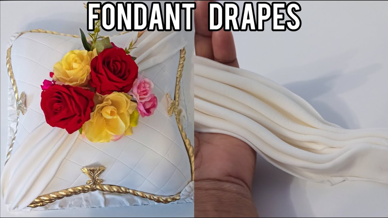 HOW TO make FONDANT DRAPES for your CAKES. #Fondantdrapes #caketutorial