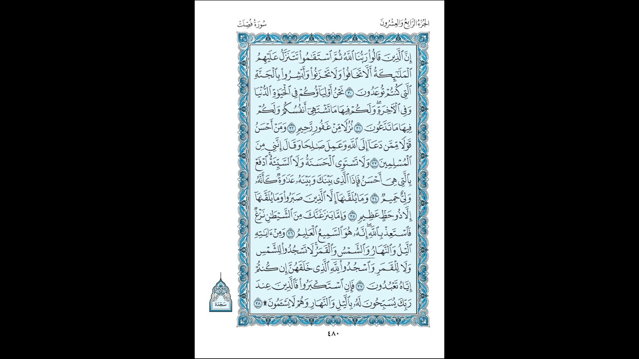 041 سورة فصلت مكتوبة ( مصحف المدينة ) بصوت الشيخ عبد الله بصفر قراءة متقنة نموذجية بدون إعلانات
