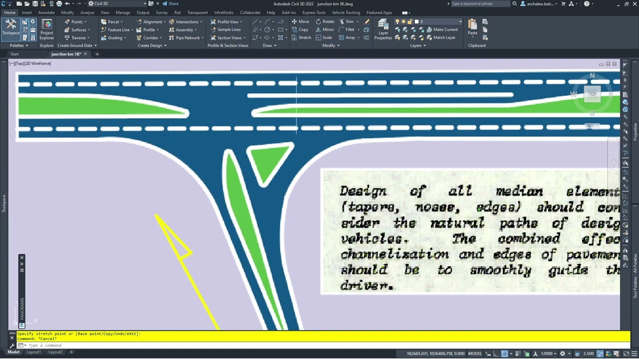 Civil 3D How to create Intersection with elaborated channelization and Island (PART 1OF 2)