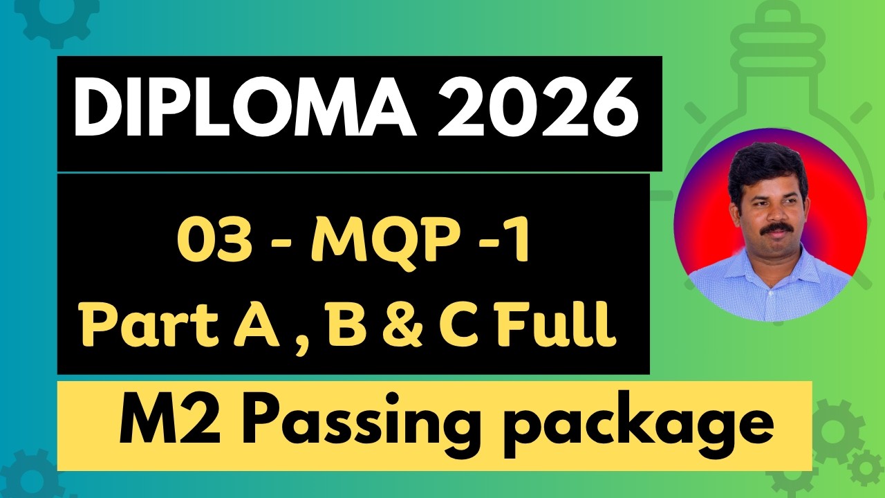 03 | Diploma M2 Model Paper 1 Solved | Part A B and C solved  | 2026 Passing Package by Ravi R Nandi