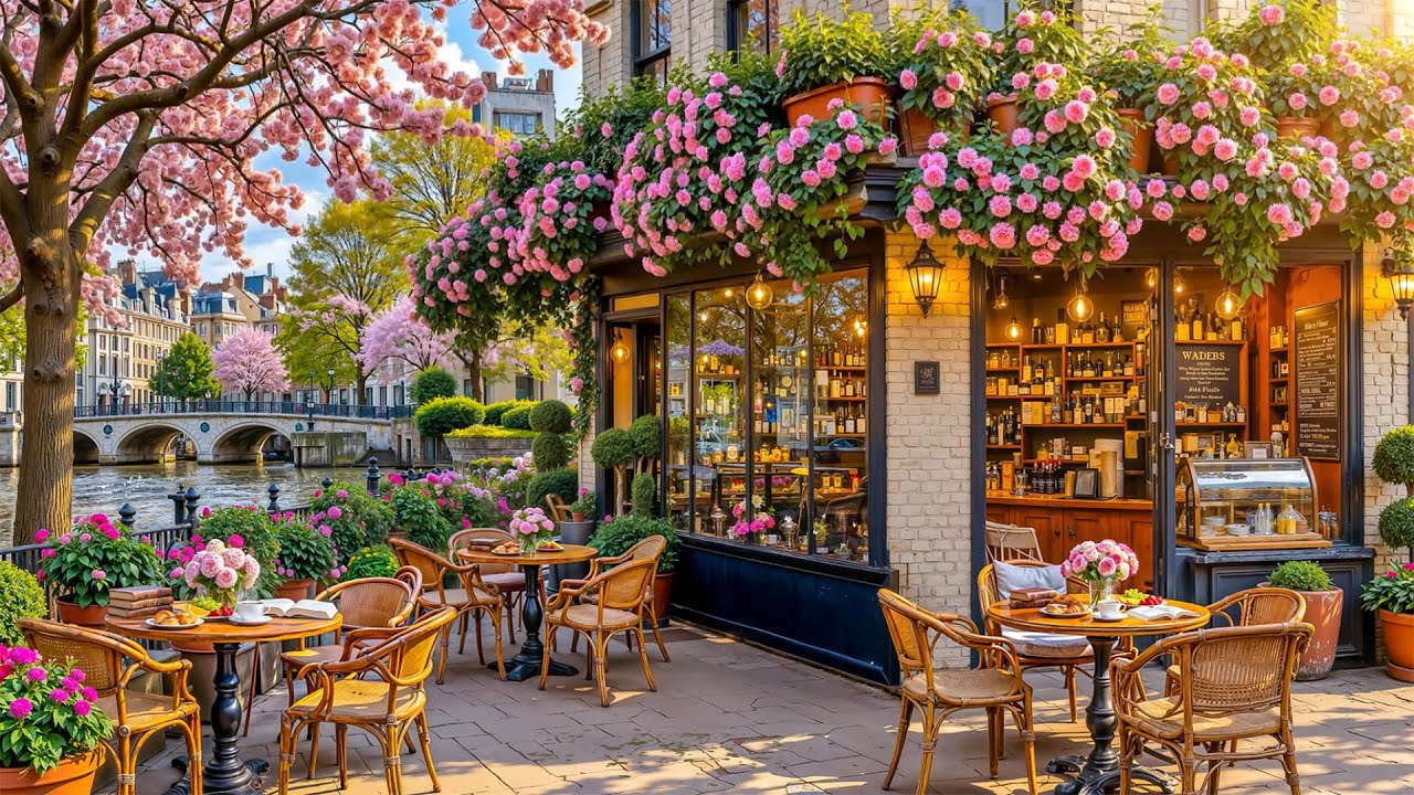 Paris Café Jazz in Spring 🌸 Canal Saint-Martin Morning Ambience | Relaxing Jazz Music