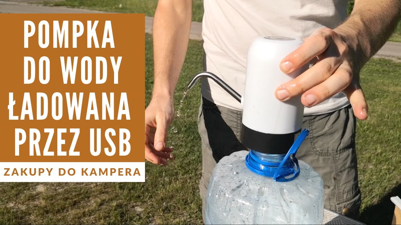 Tania pompka do wody z kranem i wbudowanym akumulatorem (ładowana przez usb) : Zakupy do kampera
