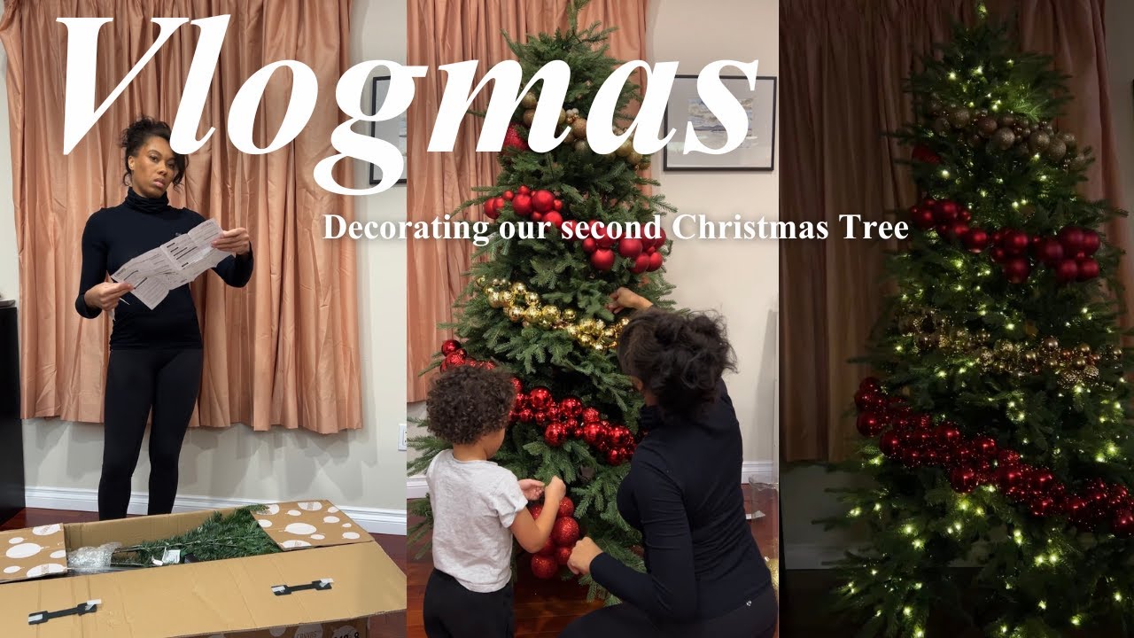 VLOGMAS | putting up our second Christmas Tree | Christmas decorating