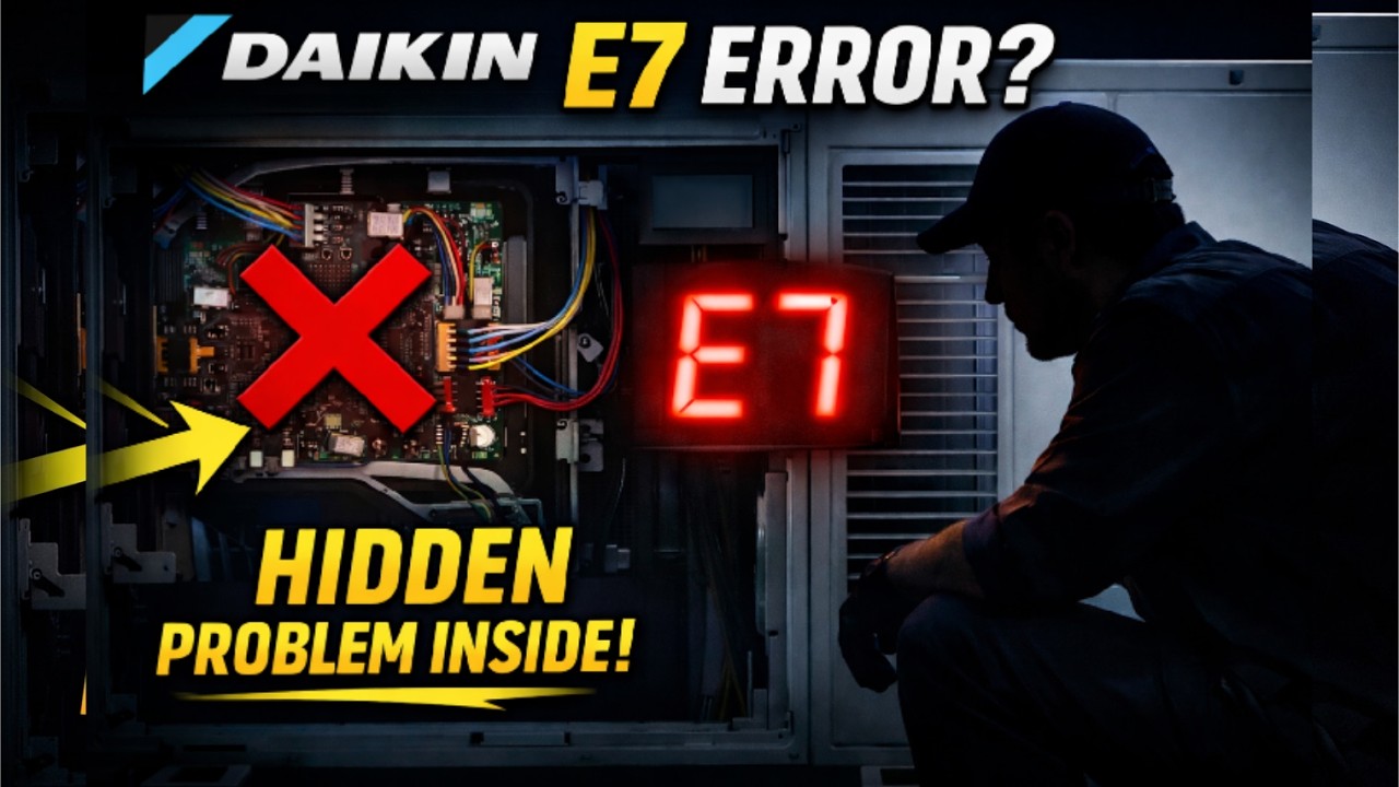 Daikin AC Error Code E7 | Communication Error Explained | Easy Fix & Solution!  Showing E7 Error?