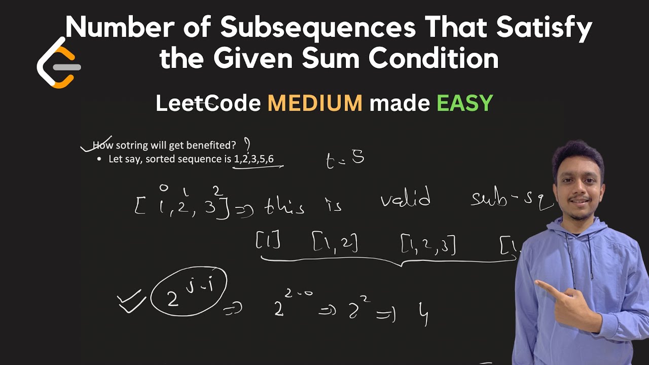 1498. Number of Subsequences That Satisfy the Given Sum Condition | LeetCode Daily Challenge | POTD