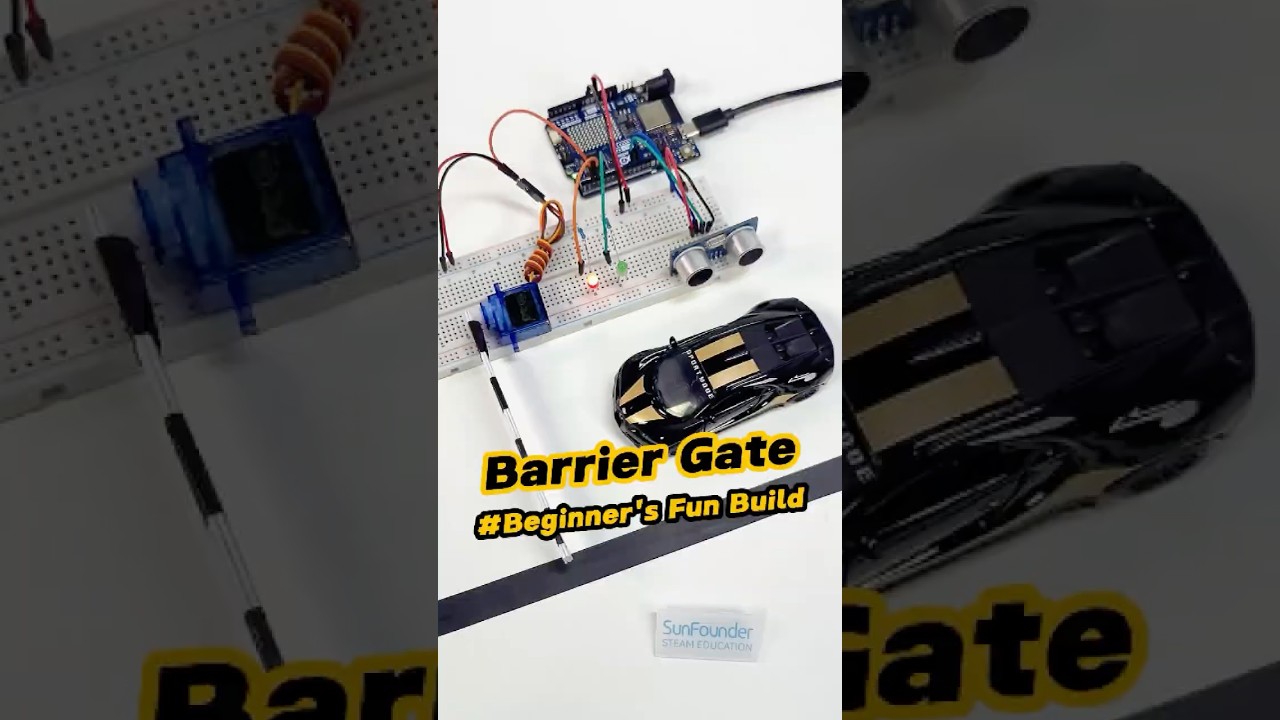 DIY Car Barrier with Ultrasonic Sensor! #arduino #arduinoproject