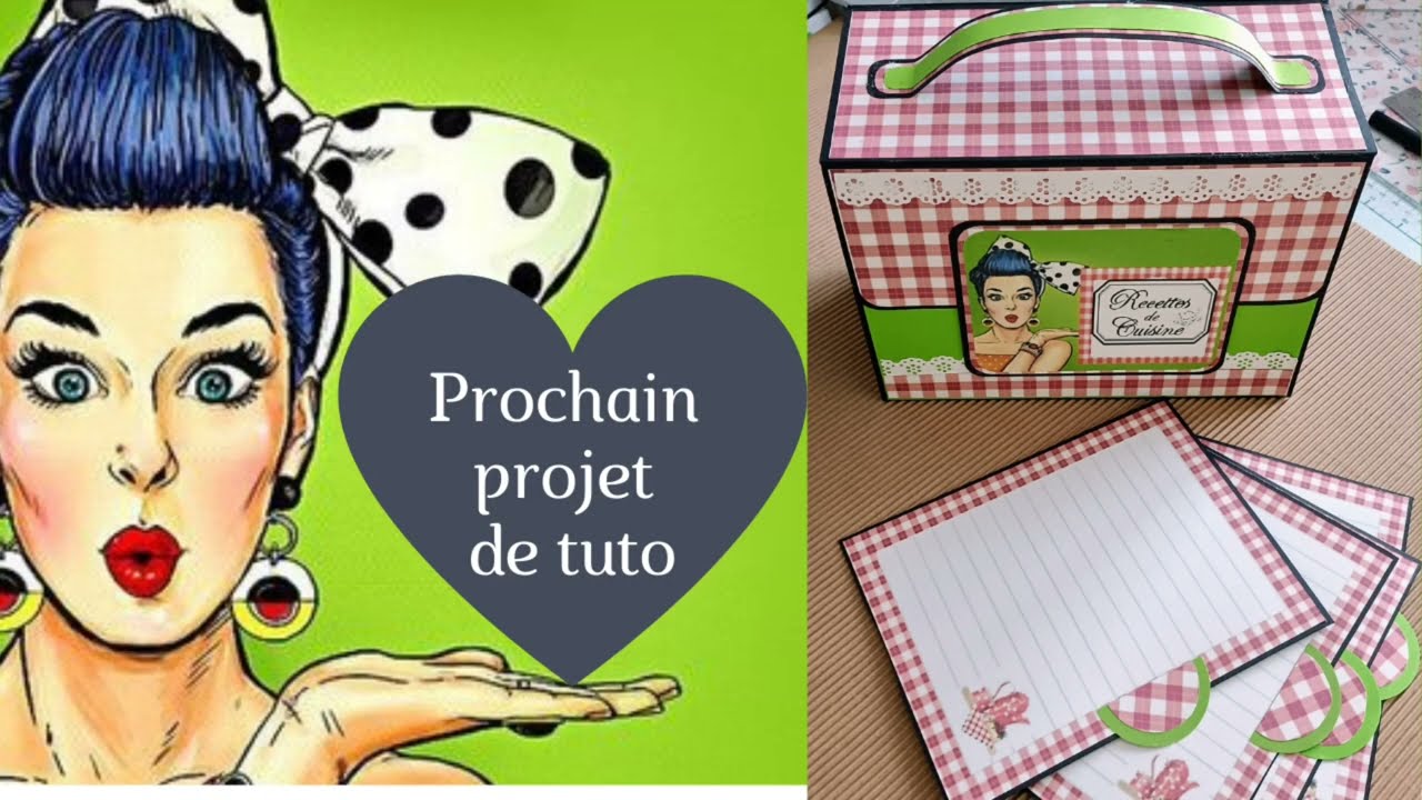 Bo&icirc;te de recettes prochain projet de tuto 😊😘#scapbooking