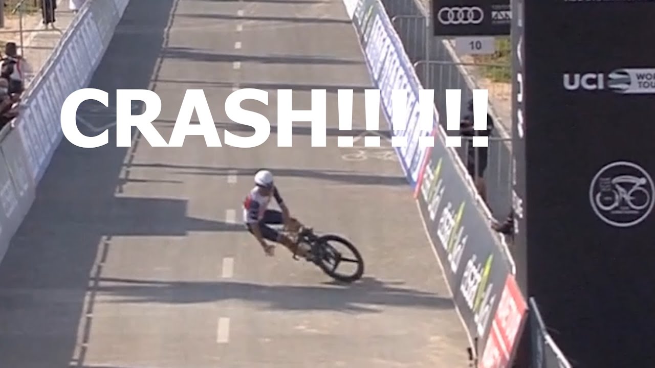 big CRASH at Finish UAE TOUR 2021 Antonio Tiberi TREK cycling TT