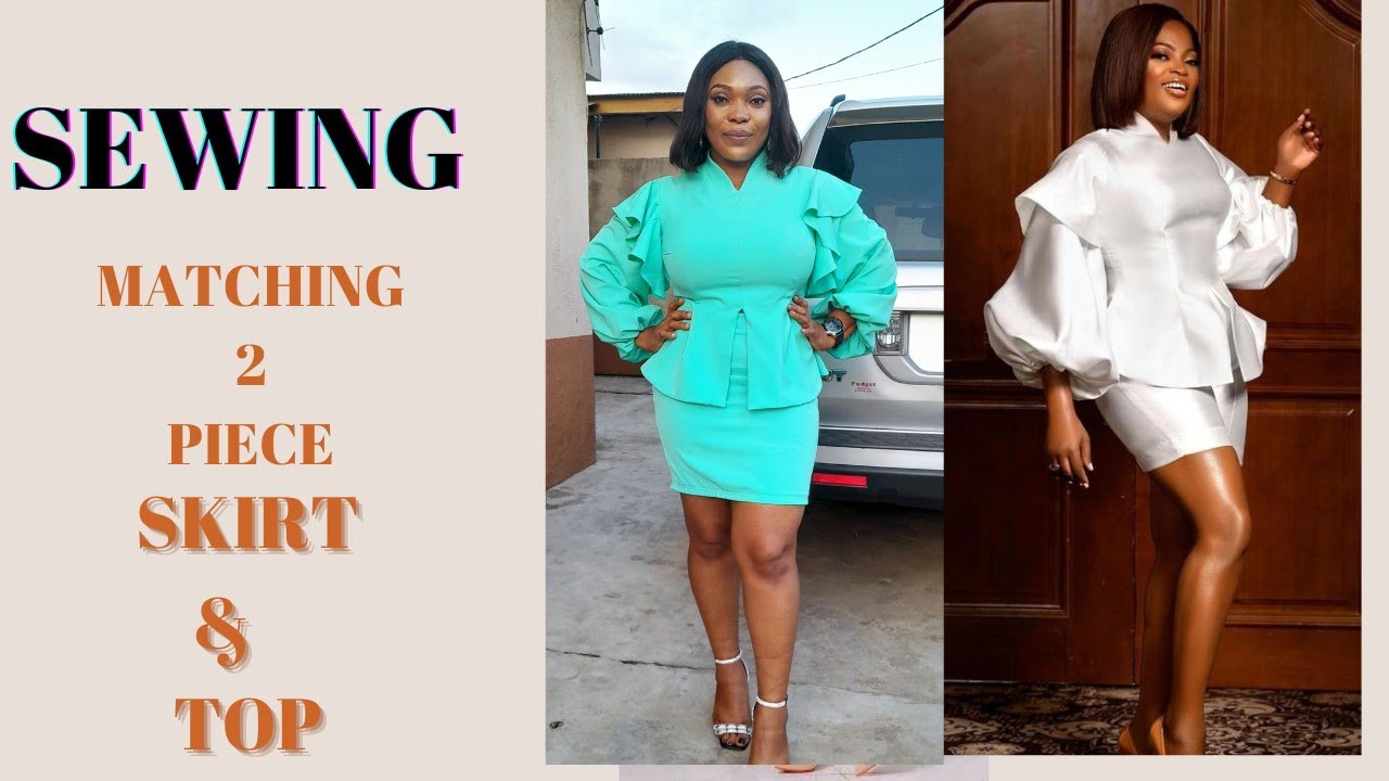 MAKING A TWO PIECE MATCHING SET |Skirt & Top| (Pt 2) #Twopieceset