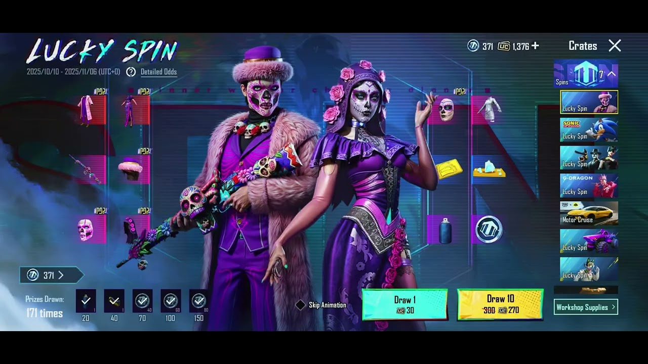 🙌🏻😲Lucky Spin Eternal Godfather Set PDP opening, got masks 6000 UC Pubg Halloween outfits #pubg