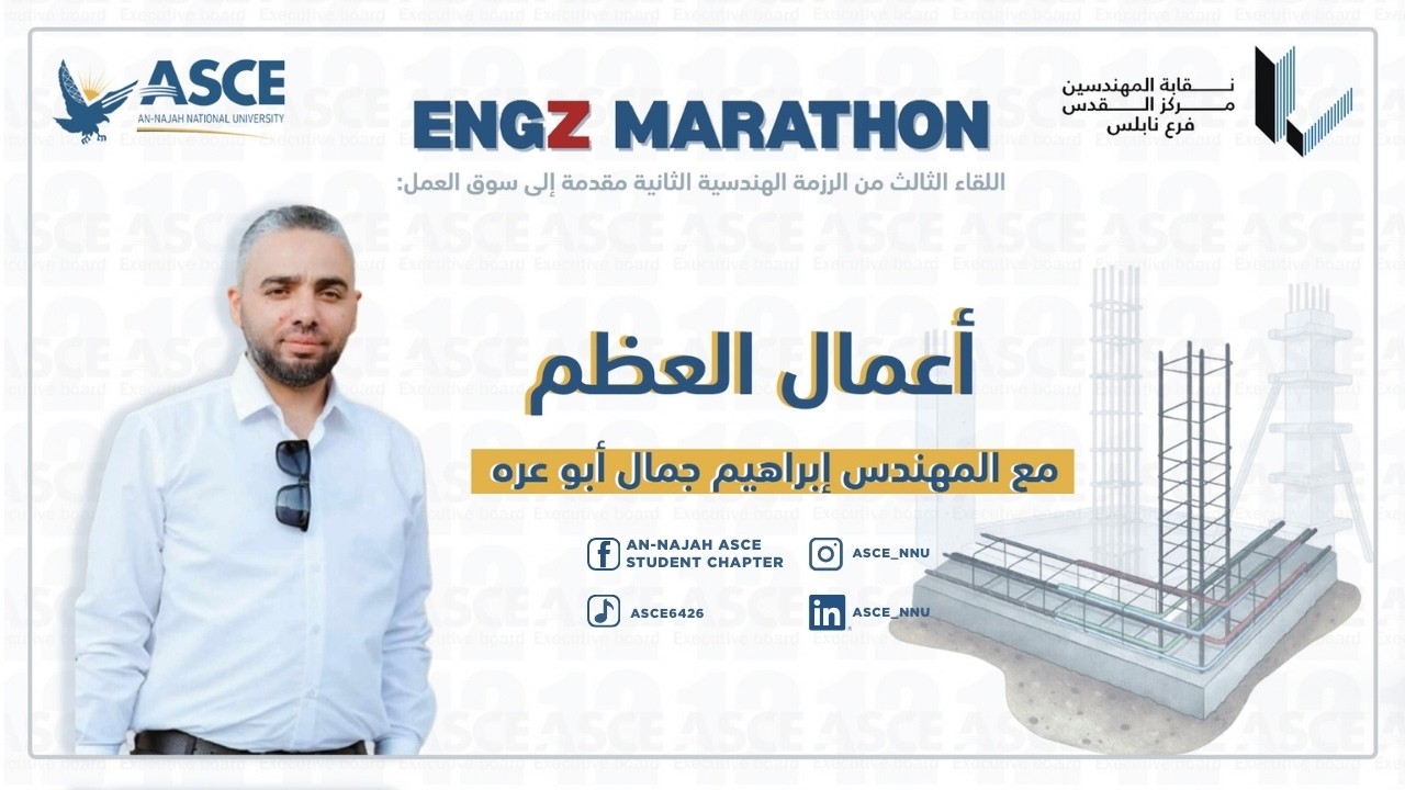 اللقاء الثالث من السلسلة الهندسية الثانية مقدمة الى سوق العمل بعنوان:  “أعمال العظم” (3)