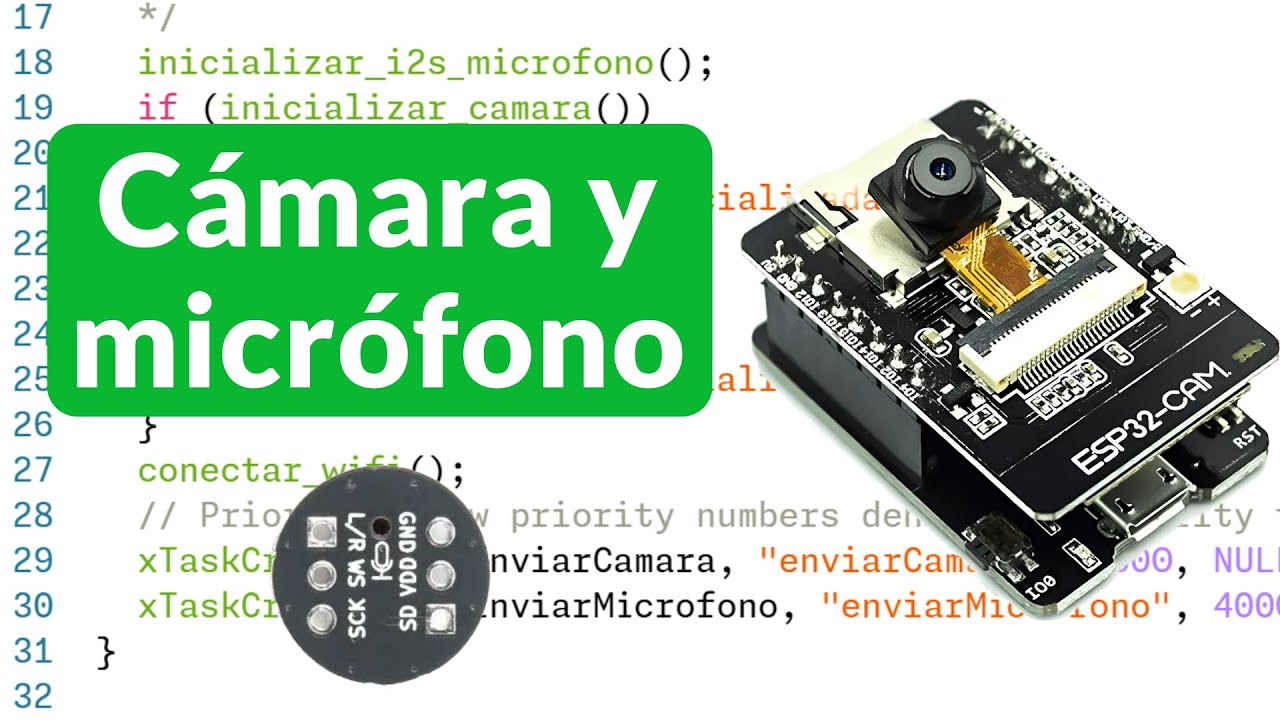 ESP32-CAM: audio y video en tiempo real con OV2640 e ICS-43434 usando UDP