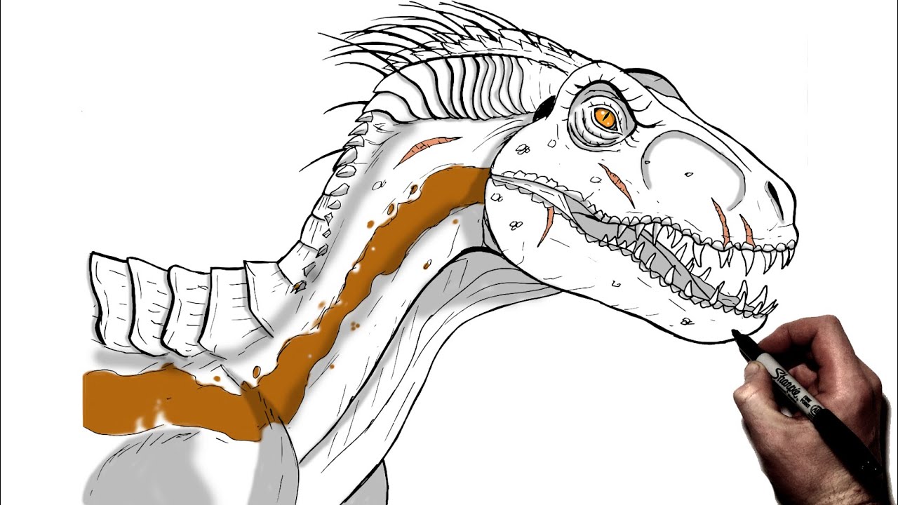 How To Draw The Indoraptor | Step By Step