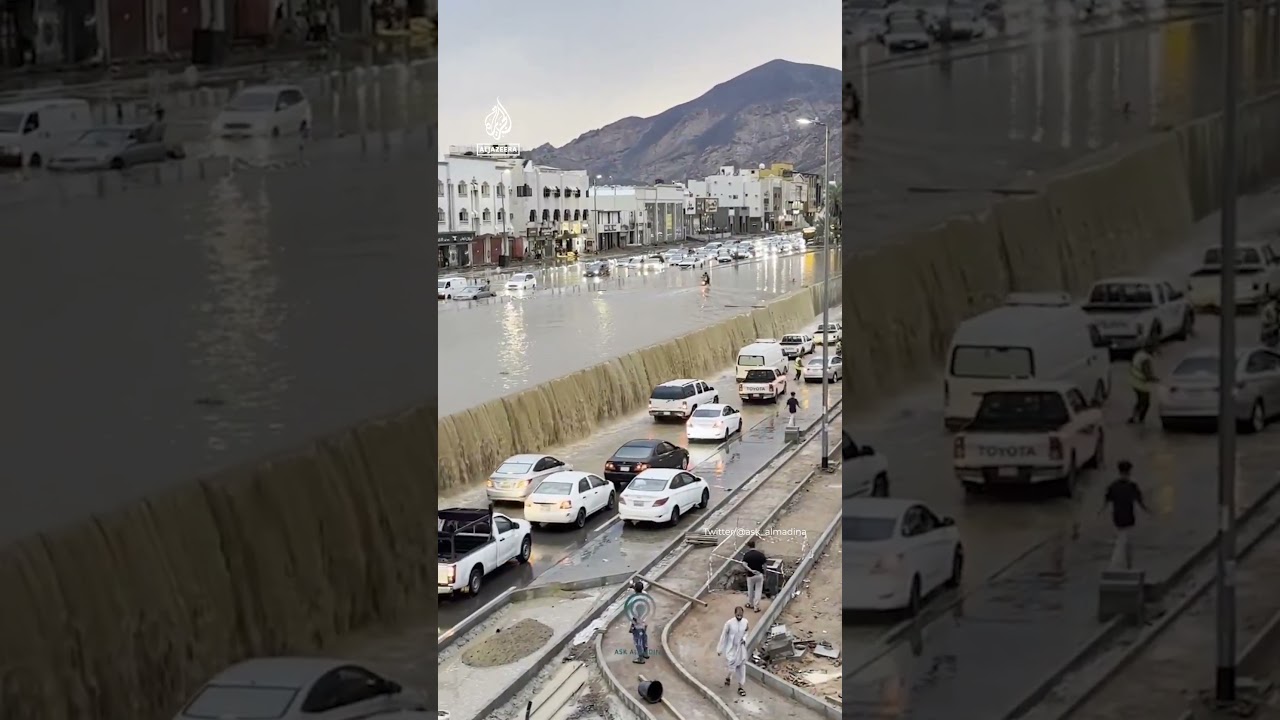 Heavy rain hits Saudi Arabia&rsquo;s Medina | AJ #shorts
